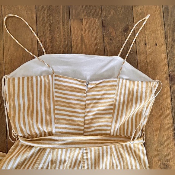 💖5 for $50💖SIENNA SKY Jumper spaghetti straps striped yellow and white Lined - Picture 10 of 12